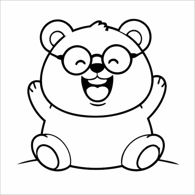 2 Cute Bear Kawaii Vector Coloring Page for Kids