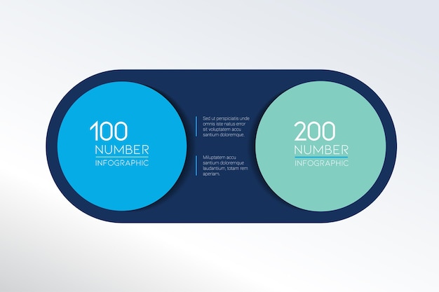 2 elements scheme diagram Two connected circles Infographic template