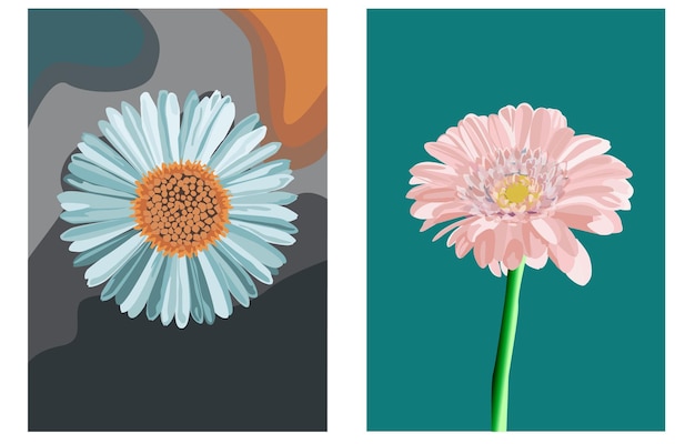 2 flower in different background Illustration vector drawing design element icon