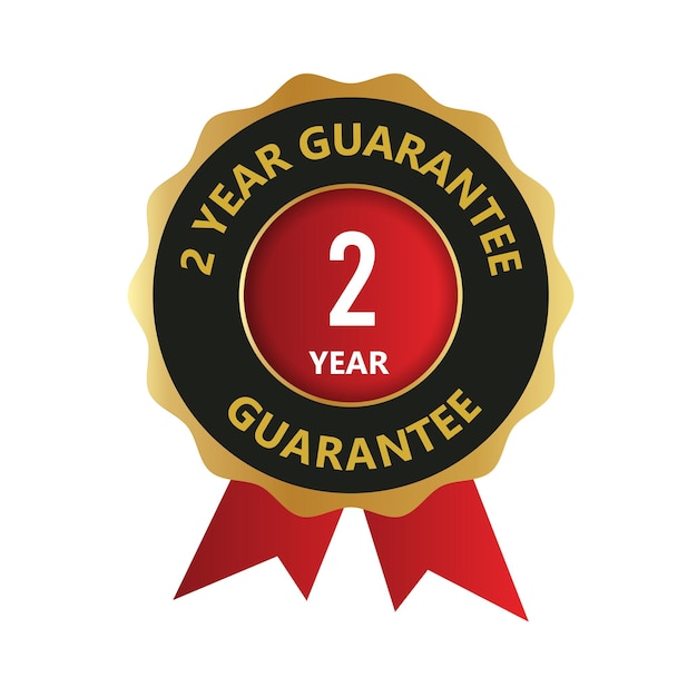 2 year guarantee badge, guarantee certificate, 2 year guarantee logo, Year guarantee Logo Vector P