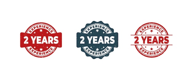 2 Years Experience Sign or Stamp Grunge Rubber on White Background