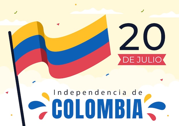 20 De Julio independencia De Colombia Cartoon Illustration