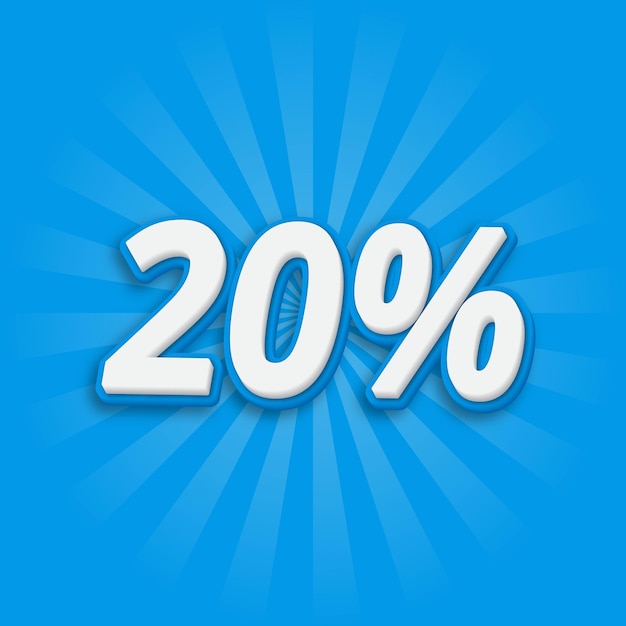 20 Percent discount offer price tag Text effect