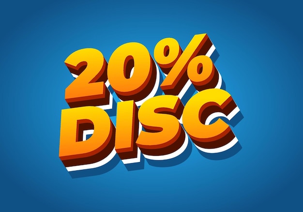 20 percent discount Text effect in 3D look and good colors