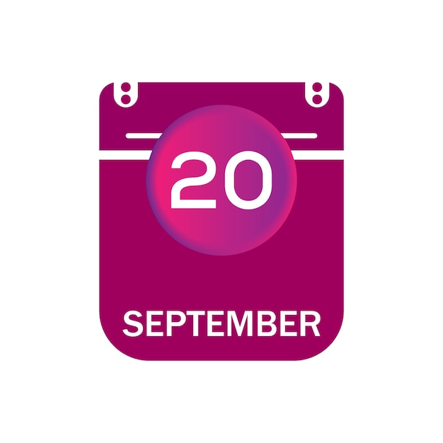 20 september, september calendar icon with date