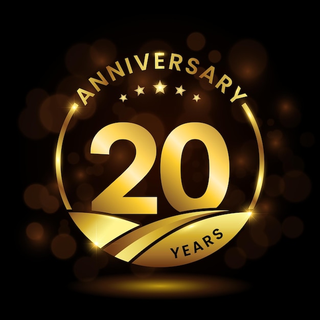 20 years anniversary Anniversary celebration logo design vector template illustration