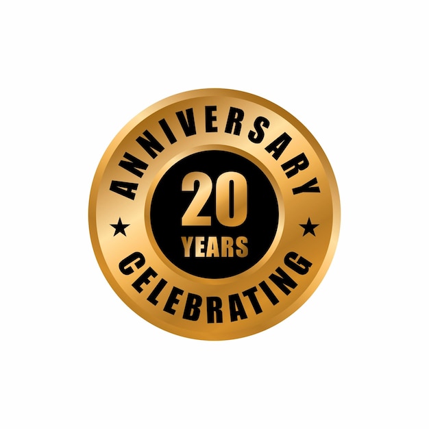 20 years anniversary celebration design template. 20 years anniversary vector stamp