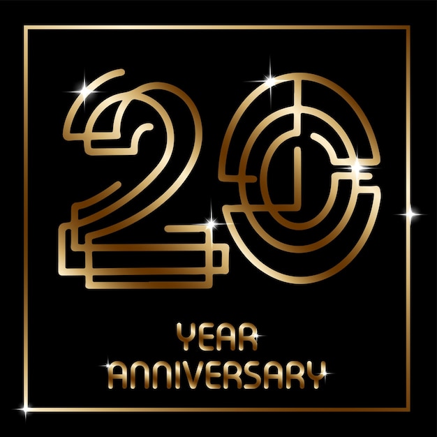 20 years anniversary celebration vector logo line art