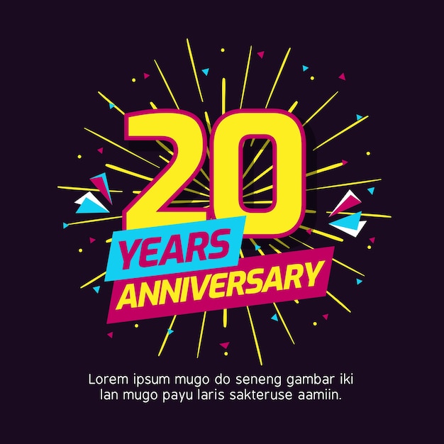 20 Years Anniversary Logo Template