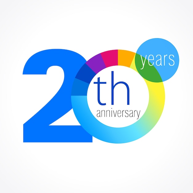 20 years old logo Anniversary 20 th vector template Happy Birthday greetings Creative number 20