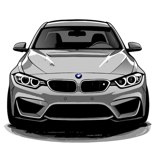 Vector a 2016 bmw m4 front car ultra black vector illustration