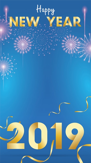 2019 Happy New Year Background for Seasonal invitations