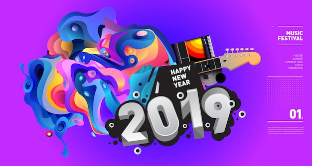 2019 New Year Music Festival Illustration 