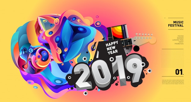 2019 New Year Music Festival Illustration 