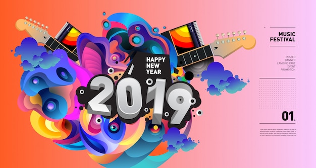 2019 New Year Music Festival Illustration 