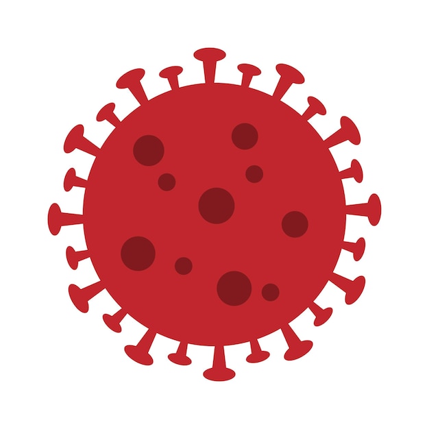 2019ncov virus cell flat vector illustration isolaed on white background