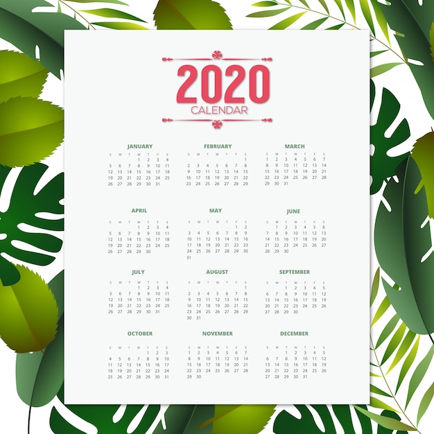 2020 calendar 