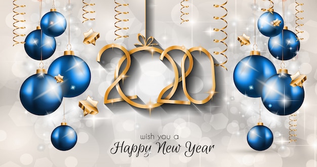 2020 Happy New Year greeting card