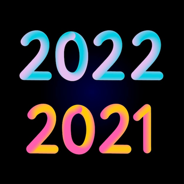 2021 and 2022 text design