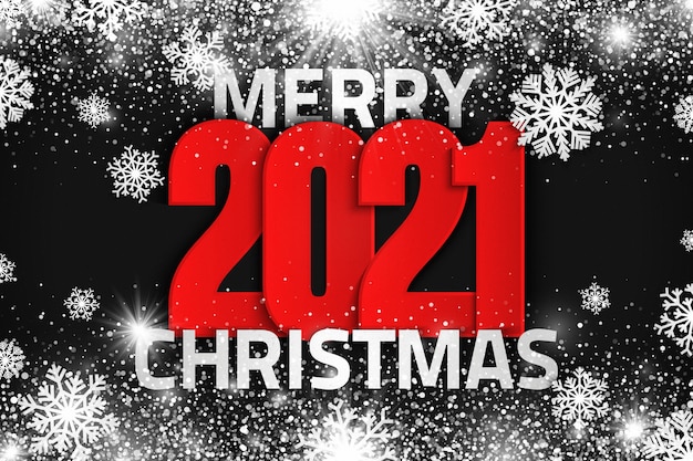 2021 Happy New Year background With Snow