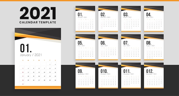 2021 new year calendar template