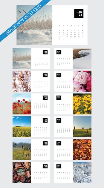 2022 Birthday calendar with photos