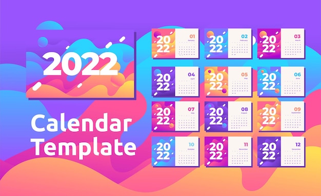 2022 Calendar Vector Design Template