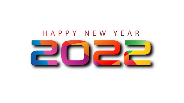 2022 colorful Text. Happy New Year 2022. suitable for greeting, invitations, banner or background design of 2022. Vector design illustration