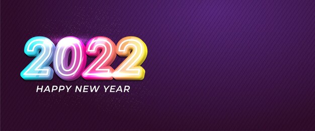 Vector 2022 happy new year colorful banner with text space