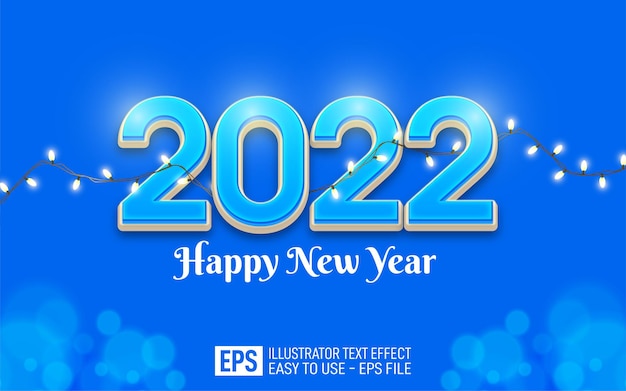 2022 happy new year editable number 3d style