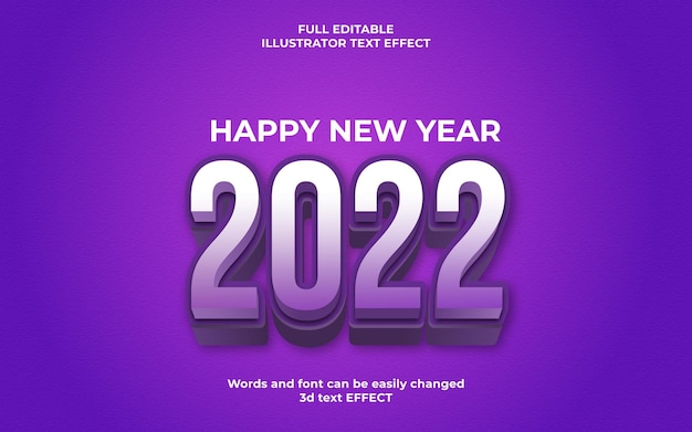 2022 happy new year editable text effect