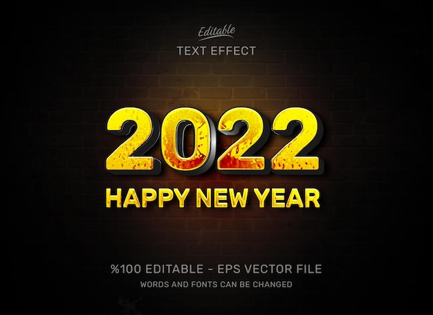 2022 Happy new year editable text