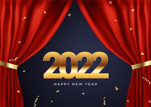 2022 Happy New Year and Merry Christmas Poster Template. Vector Illustration EPS10