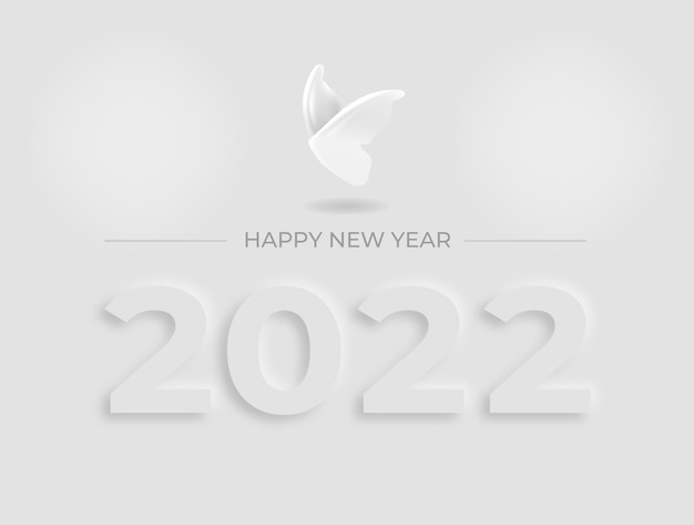 2022 happy new year minimalistic simple typography design vector illustration premium vector