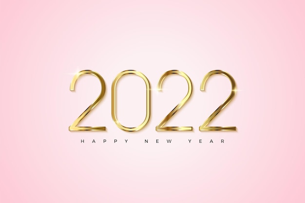 2022 happy new year on pink background