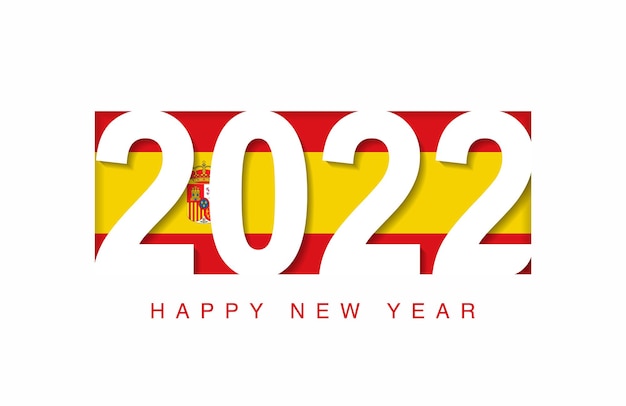 2022 happy new year in spain flag