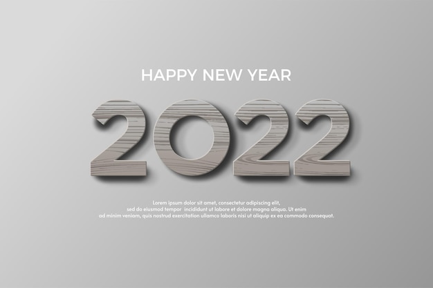 2022 happy new year with textured 3d numbers