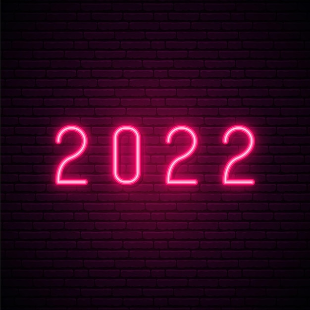 2022 neon signboard Happy New Year