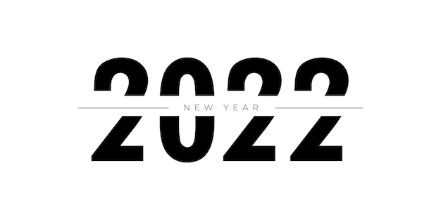 2022 new year logo text design. 2022 number design template. Calendar simple icon. Modern abstract banner. Vector graphic illustartiom isolated on white background