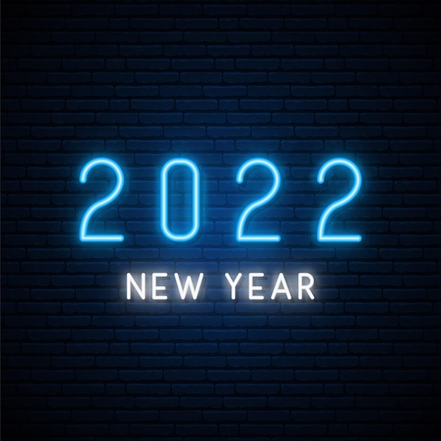 2022 New Year neon signboard