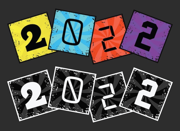 2022 new year number design