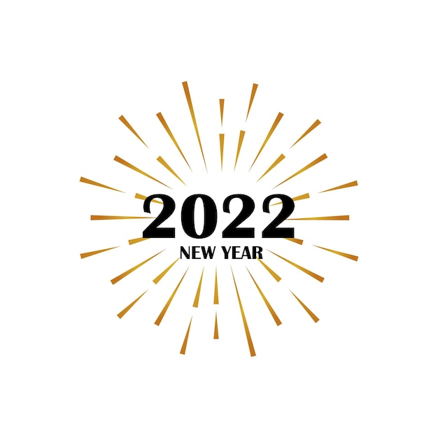 2022 new year vector card with vintage sunburst and hand drawn lettering