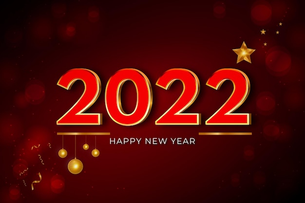 2022 number happy new year elegant vector