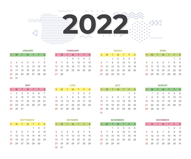 2022 Simple Modern Calendar template