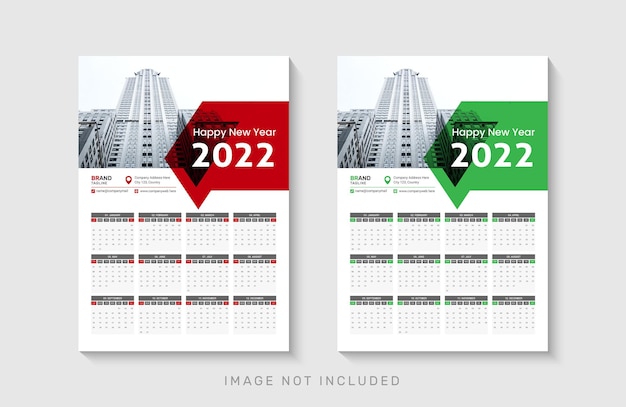 2022 Wall Calendar Design Template