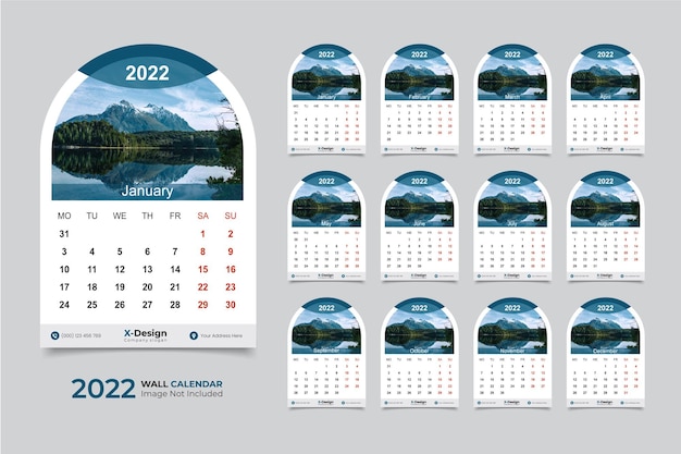 2022 wall calendar template