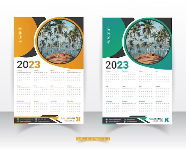 2023 Business new year simple calendar template design Premium Vector