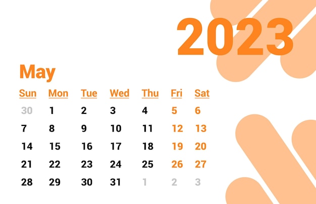 2023 calendar design May Month