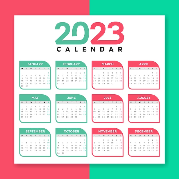 2023 calendar happy new year design