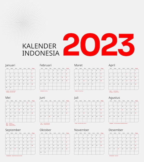 2023 calendar indonesian, kalender indonesia tahun 2023